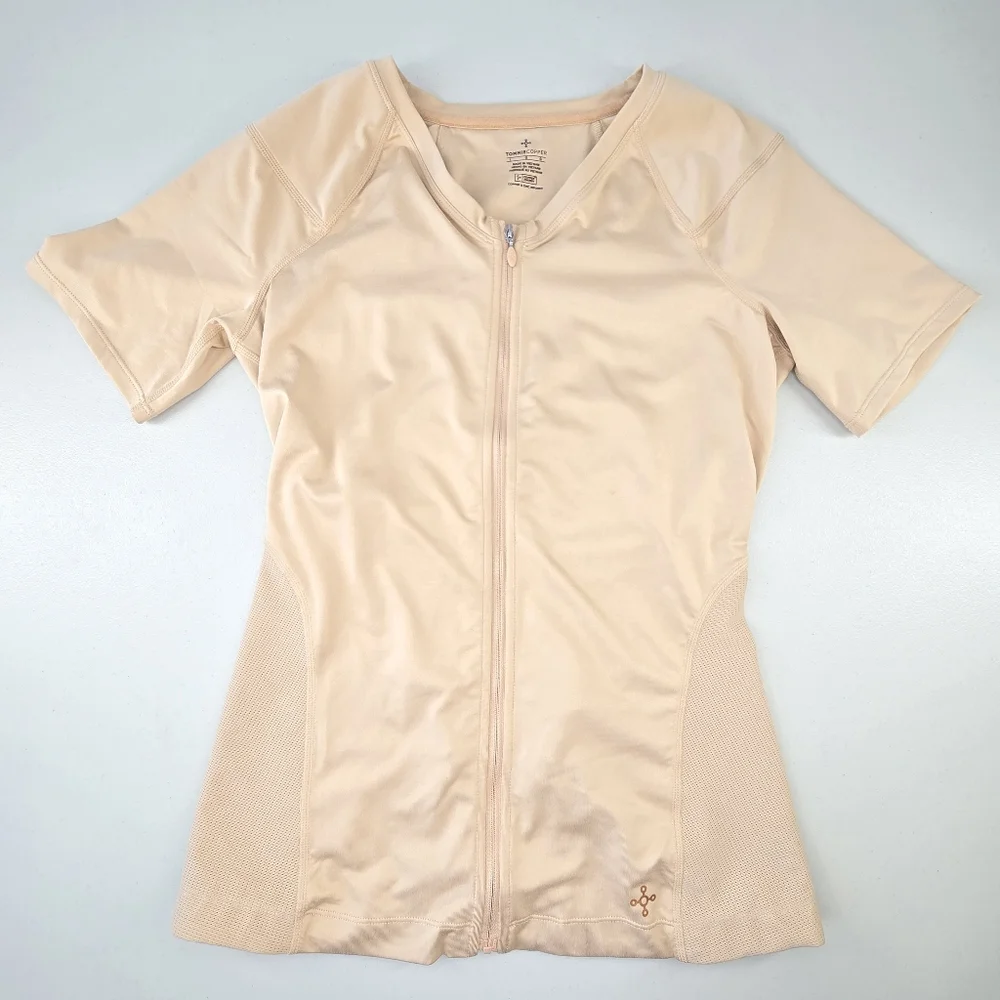 Tommie Copper Full Back Support Shirt Compression Top Nude Size L